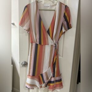 Multi color v-neck dress